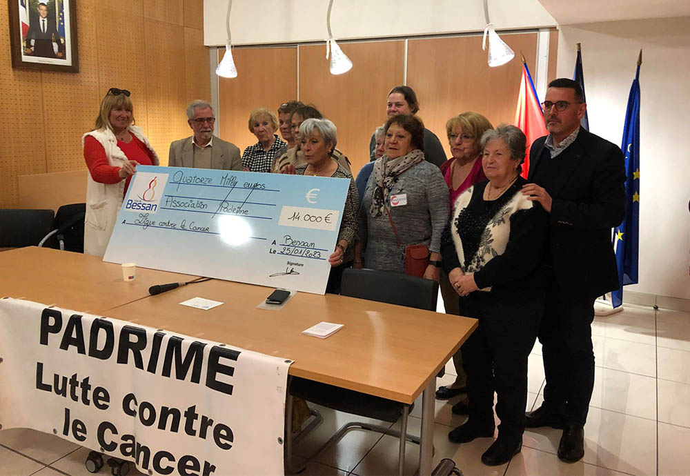 LA SOMME DE 14.000 EUROS REMISE À LA LIGUE CONTRE LE CANCER